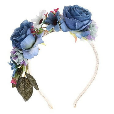 Rose Crown Headband Garland Halloween Sugar Skull Velvet Fabric Alice bande UK Rose Crown Headband Garland Halloween Sugar Skull Velvet Fabric Alice bande UK